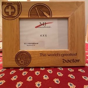 MJ International Doctor Picture Frame in Wood